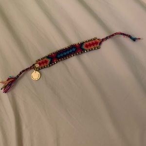 Beaded and woven bracelet